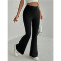 Women's Plain High Waist Flare Leg Pants, Casual Comfy Bell Bottom Trousers for Daily wear, Ladies Tight Flared Pants Lady T Fashions