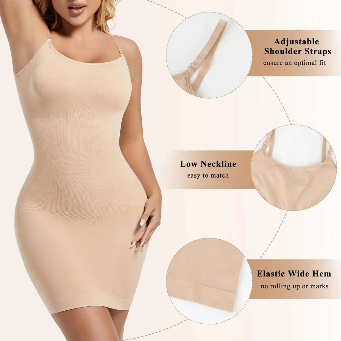 Womens Shapewear Dresses New Tummy Control Body Shaper Slimming Waist Butt Lifter Bodysuits Camisole Dresses Lady Underwear - Lady T Fashions