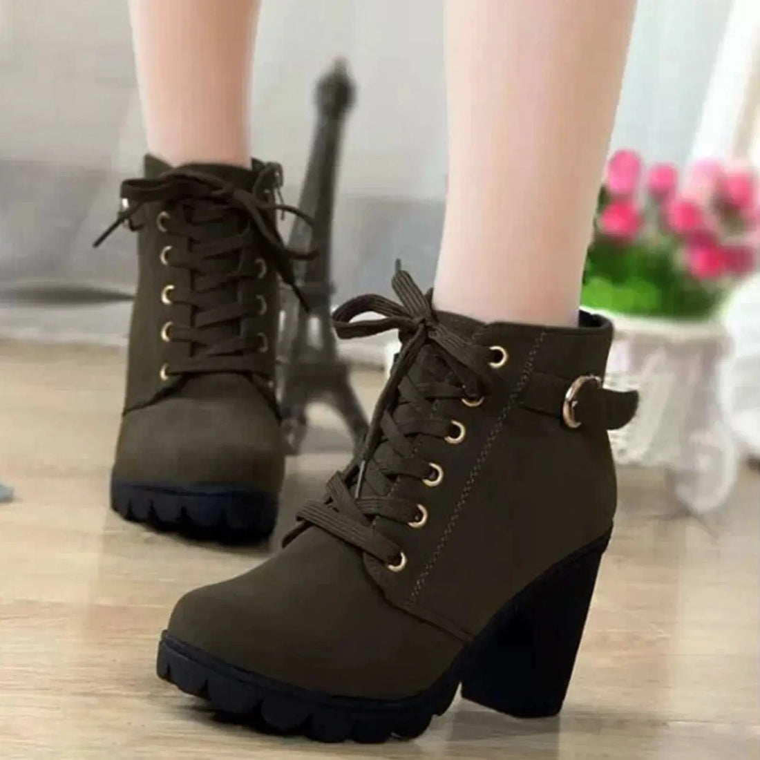 Women's Large Size Ankle Boots Autumn And Winter Cross-Strap Short Boots Gift for Christmas Birthday New Year Lady T Fashions