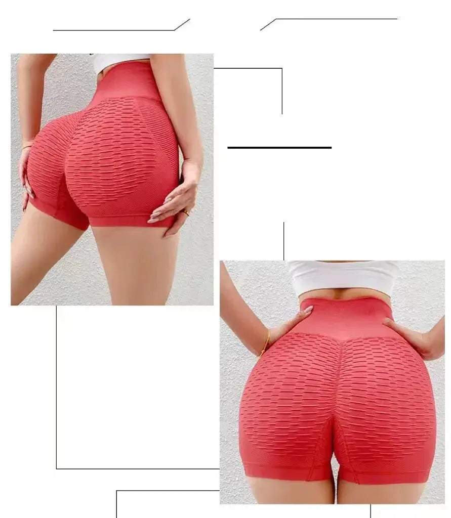 Women Sport Shorts High Waist Push Up Booty Workout Short Sexy Tummy Control Yoga Tights Seamless Fitness Hip Lifting Sportswear - Lady T Fashions