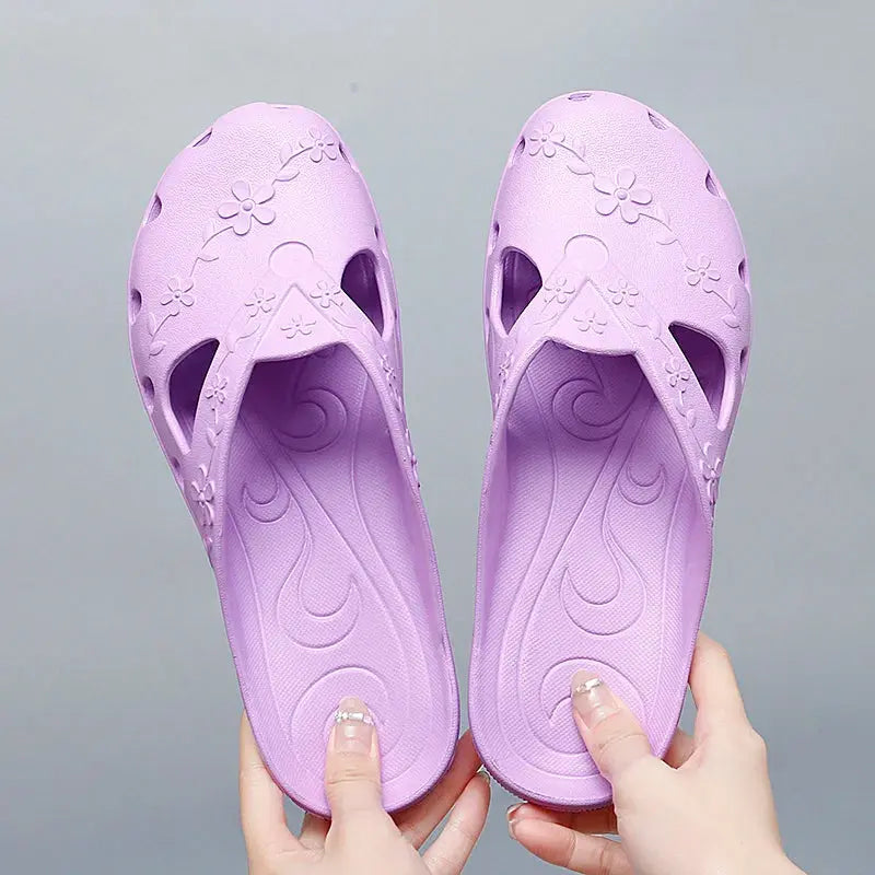 Summer Women's Slippers Fashion Breathable Outdoor Platform Baotou For Women Jelly Slippers Indoor House Beach Roma Hole Shoes Lady T Fashions