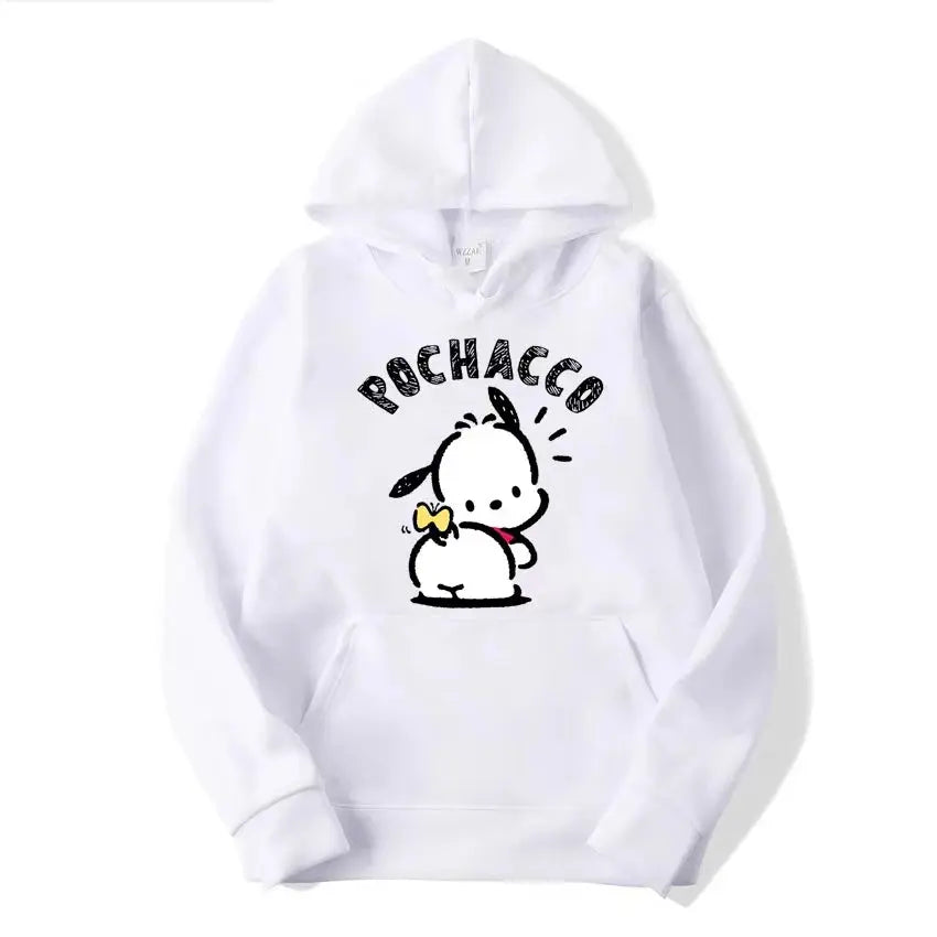 Men Women Tops Outerwears Blouse Hoodies Harajuku Funny Sweatshirts Pochacco Yellow Hoodies Fashion Leisure Stylish Streetwear - Lady T Fashions