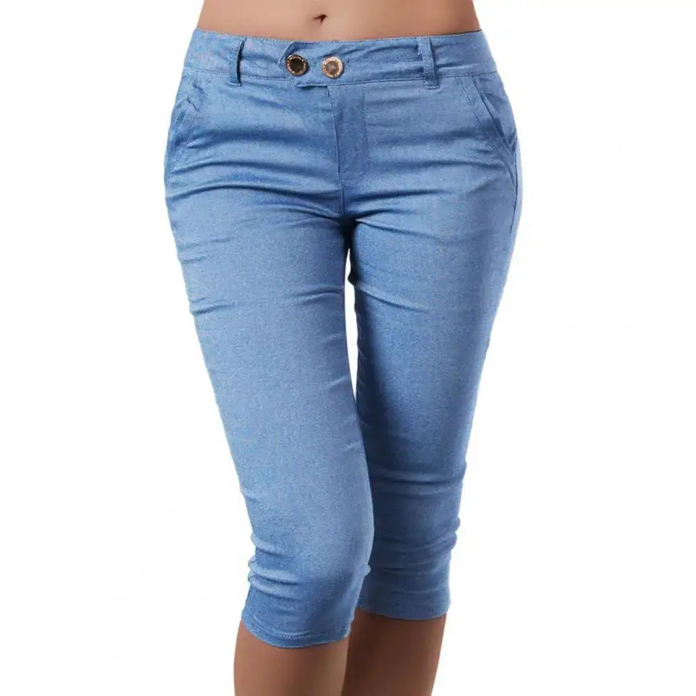 Women Pants Summer Women Pants Mid Waist Trendy Pants Slim fitting Calf Length Leggings Pencil Pants Women Trousers - Lady T Fashions