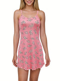 Women's Nightgown  Ditsy Floral Print Cami Mini Night Dress Sexy Spaghetti Strap Sundress For Ladies Sleep Dress - Lady T Fashions