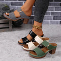 Women Summer Lightweight Hollow Sandals High Heels New Dress Chunky Open Toe Slippers Female 2024 Casual Slingback Slides Shoes Lady T Fashions