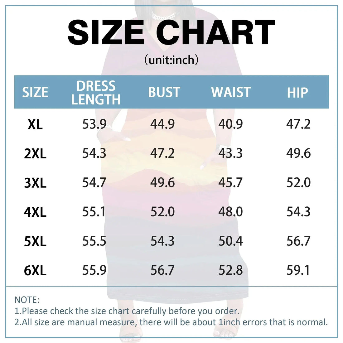 Women's Sunset Stripe Pocket Maxi Dress XL-6XL Loose Fit V-Neck T-Shirt Style for Juneteenth or Pride Streetwear Look - Lady T Fashions