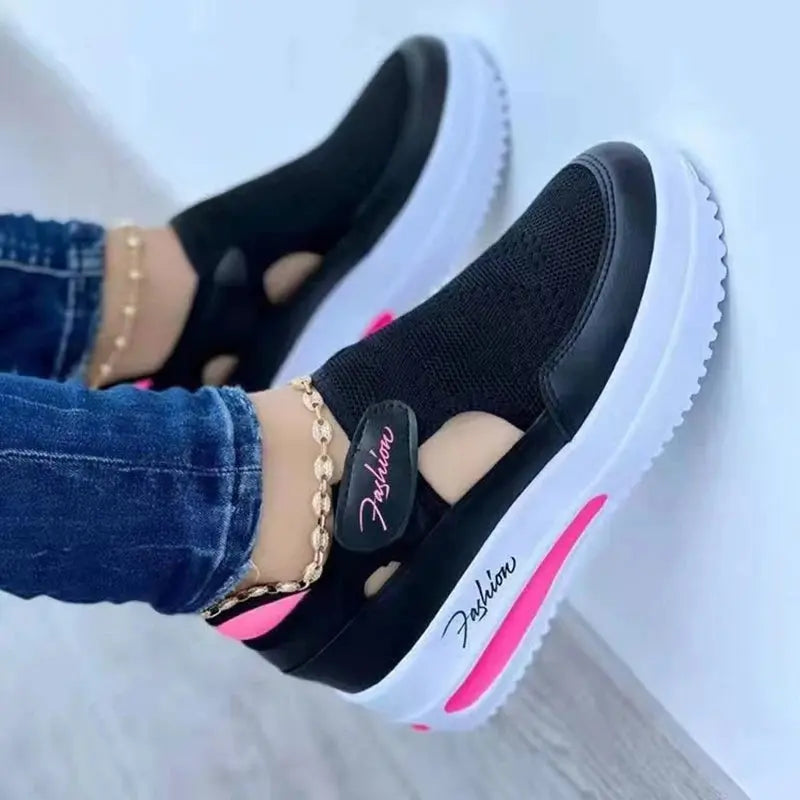 Pink Sneakers Women Shoes Woman Tennis Shoes Canvas Shoe Female Casual Shoes Ladies Sport Shoes Platform Sneaker Hollow Out Shoe Lady T Fashions