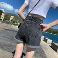 Shorts Women Black Gray Denim Shorts For Women Summer High Waist  Loose Ropa Mujer - Lady T Fashions