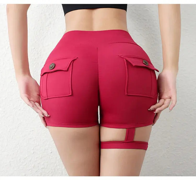 Women's Shorts Sexy Buttock Lifting Fitness Yoga Clothes Workwear Pocket High Waist Stretch Sports Ropa Deportiva Mujer Leggings - Lady T Fashions