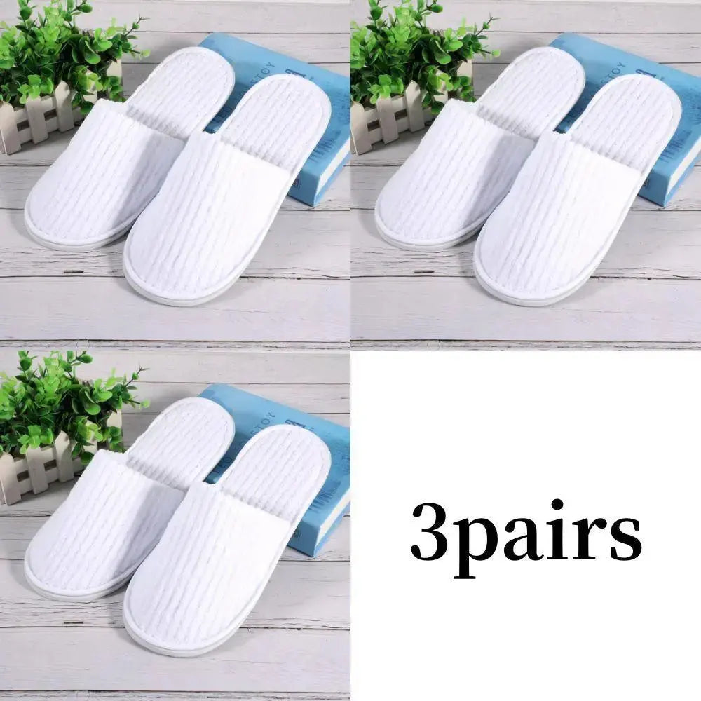 3/1 Pairs/Set Non-slip Travel Hotel Slippers Winter Warm Home Indoor Guest Slippers High Quality Disposable Closed Toe Slippers Lady T Fashions