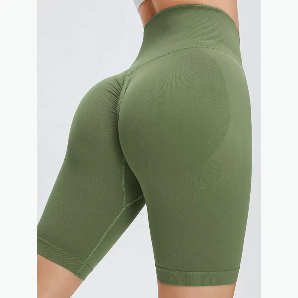 Seamless Fitness Shorts Women Women Sports High Waist Shorts Fitness Casual Workout Running Peach Hip Shorts - Lady T Fashions