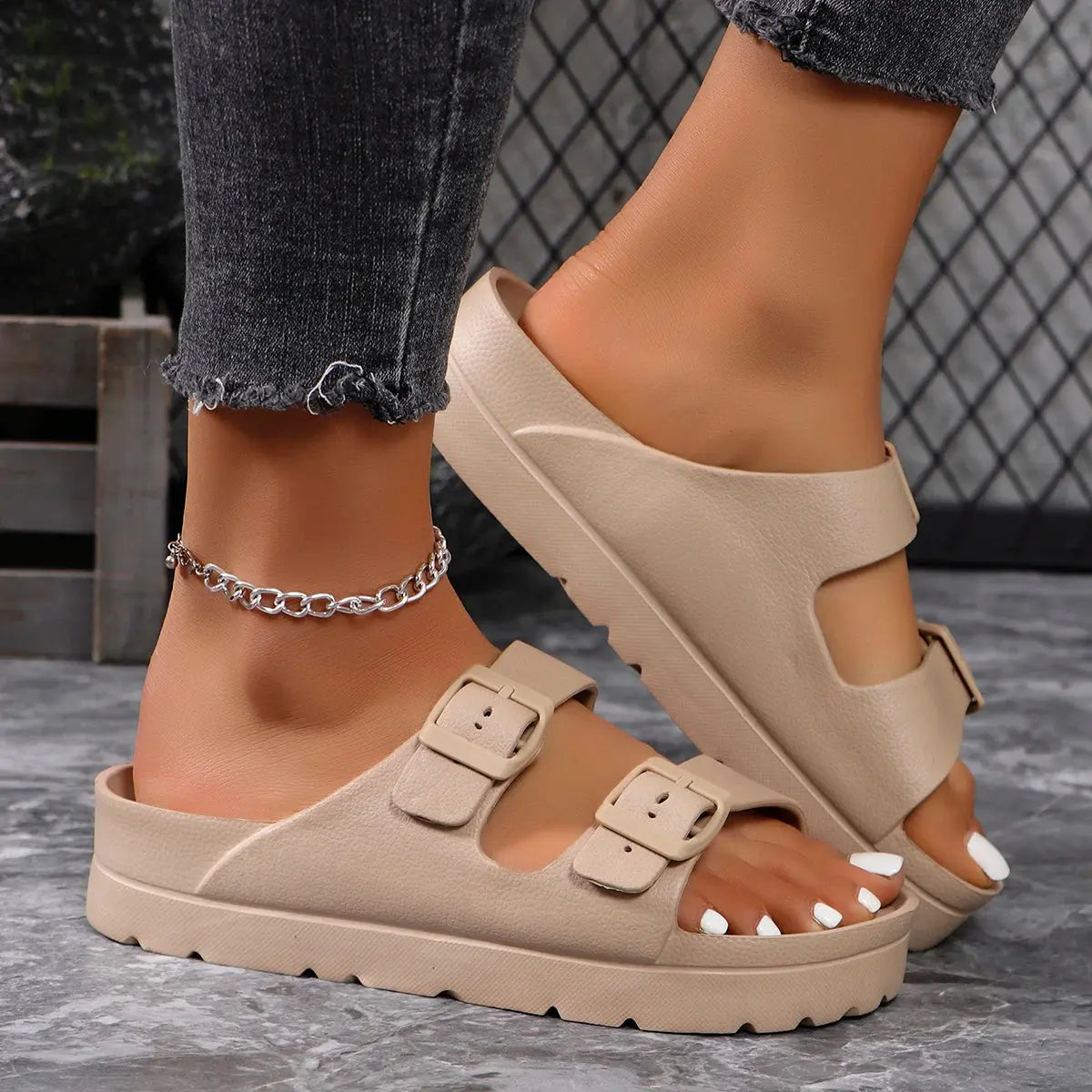 Summer Women's Platform Shoes Open Toe Flats Women's Slippers Outdoor Plus Size Casual Slippers for Women Zapatos Mujer Lady T Fashions