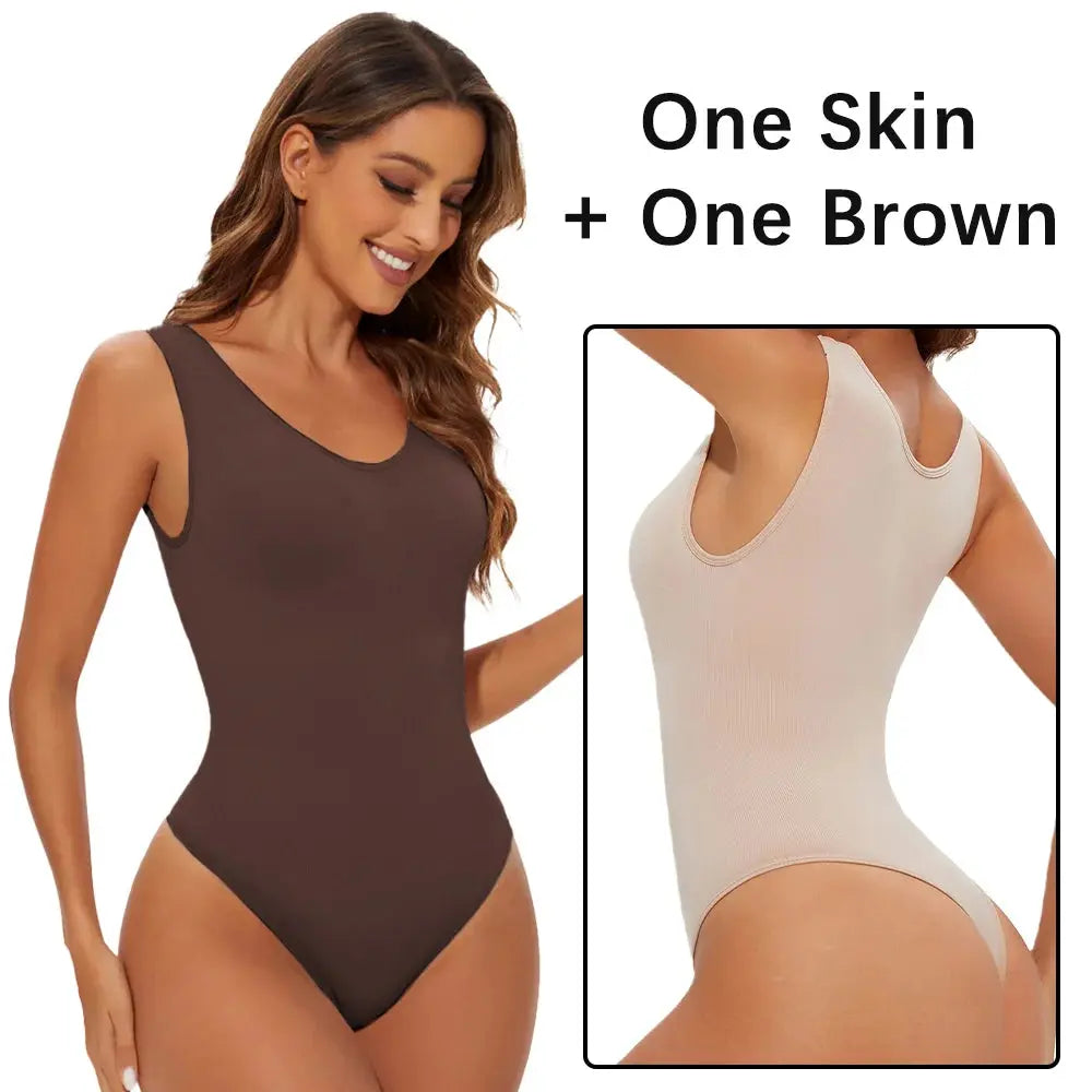 Seamless Shapewear Bodysuit for Women Body Shaper Thong Body Shaping Sculpting Breast Slimming Wide Shoulder Straps Shapers New - Lady T Fashions