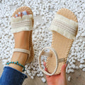 Women's fashion trend tassel shoelaces are non slip, wear-resistant, comfortable, soft soled flat heeled sandals Lady T Fashions