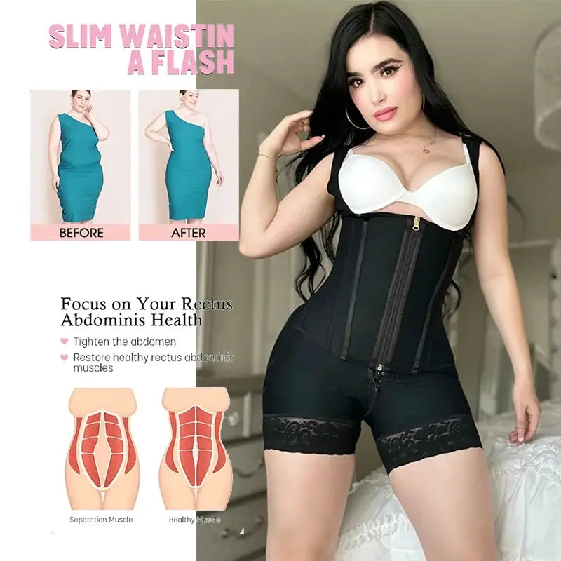 Women High Compression Girdle Shaper Postpartum Belly flat Sheath Waist Trainer  Colombia Abdomen Control Shapewear - Lady T Fashions