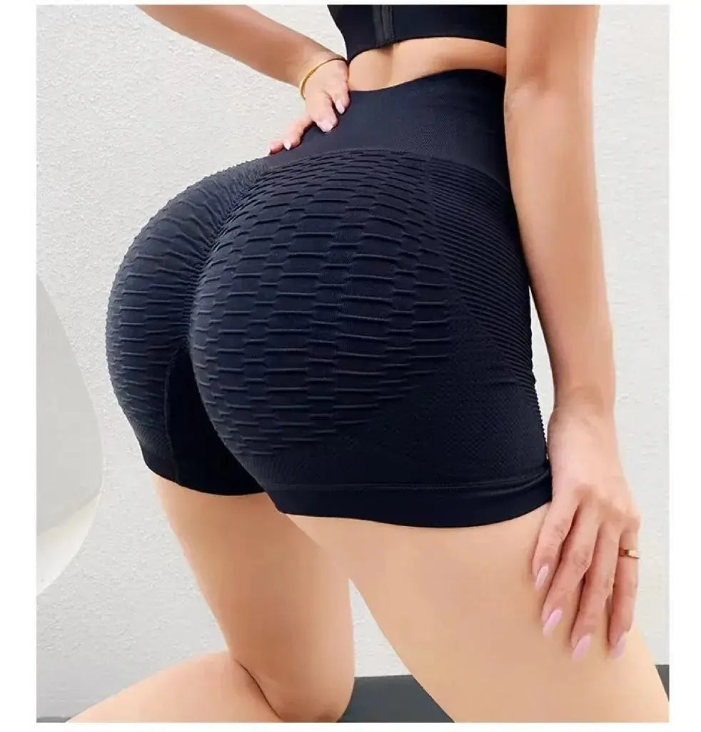 Women Sport Shorts High Waist Push Up Booty Workout Short Sexy Tummy Control Yoga Tights Seamless Fitness Hip Lifting Sportswear - Lady T Fashions