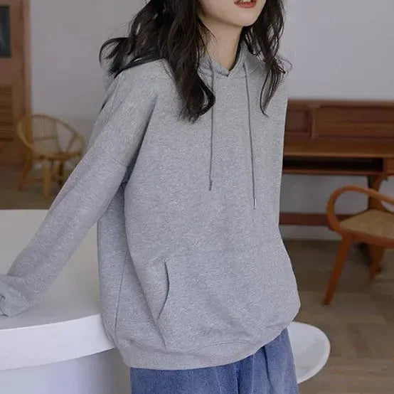 Men's Hoodies Women Pullover Spring Autumn Casual Hoodie Sweatshirts Solid Color Hoodies Oversize Grey Sweatshirt For Male - Lady T Fashions