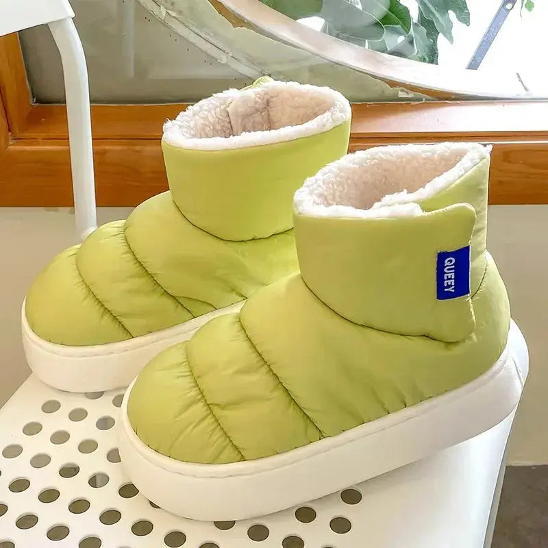Couple Cotton Shoes Waterproof Snow Boots Plush Warm Winter Boots Comfort Home Slippers for Men Outdoor Platform Cotton Slippers Lady T Fashions