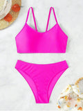 Sexy Woman Swimsuits 2025 Summer Swimwear Women's Bikinis for Female Two Pieces Beach Wear Solid Color Bikinis Set Bathing Suit - Lady T Fashions