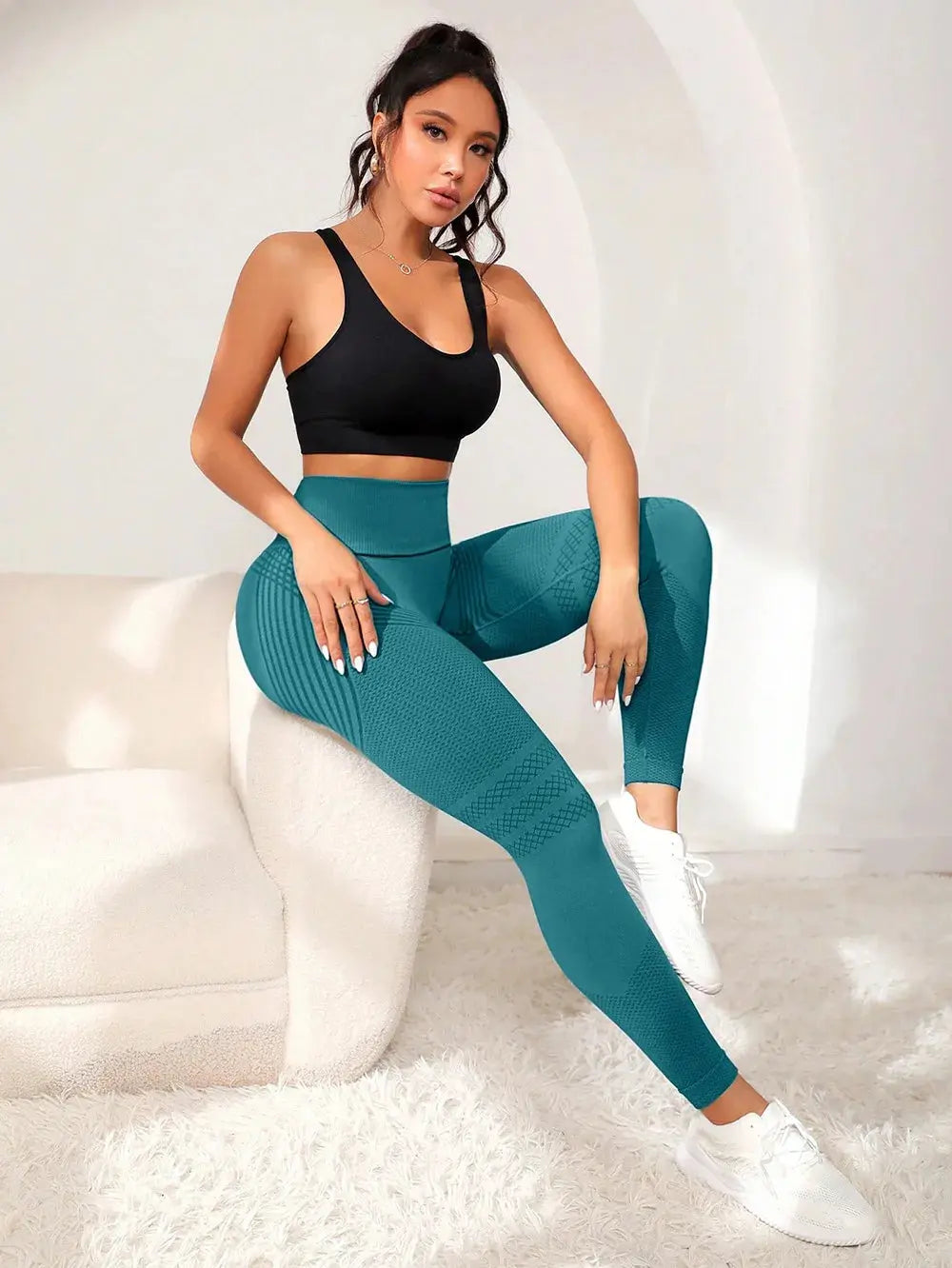 Sports Pants With Sexy Lines Lifting Buttocks Sports Tight Pants Women's High Waisted Elastic Fitness Pants Running Yoga Pants - Lady T Fashions