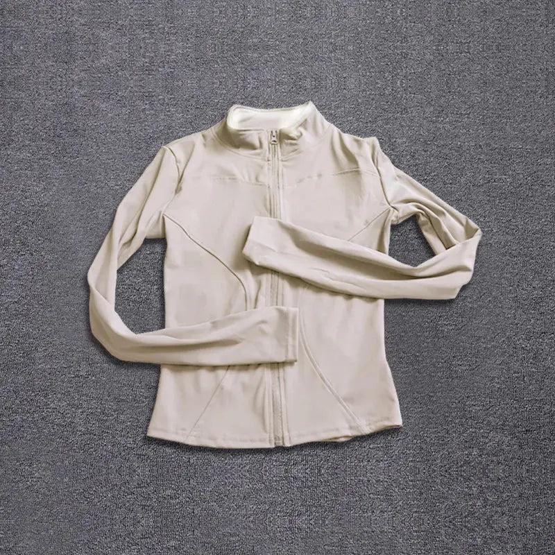 Women Sport Jacket Long Sleeve Shirt Workout Coat Gym Training Clothing Yoga Sportswear - Lady T Fashions