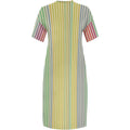 Striped Women's Maxi Dress XL-6XL, V-Neck Casual Summer Dress with Pockets, Green & Beige Vertical Stripes - Lady T Fashions