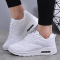 Women Fashion Sneakers Air Cushion Sports Shoes Pu Leather Blue Shoes White Pink Outdoor Walking Jogging Shoes Female Trainers - Lady T Fashions