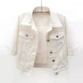 Women Denim Jacket Spring Autumn Short Coat Pink Jean Jackets Casual Tops Purple Yellow Purple Blue Loose Tops Lady Outerwear - Lady T Fashions