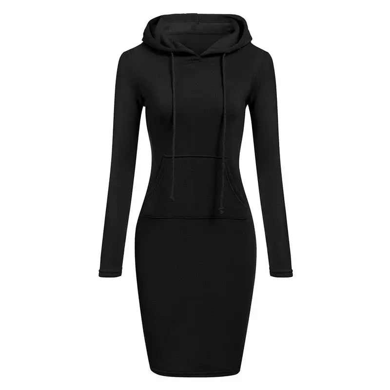 Ladies Dress Autumn Women Hooded Dresses Hoodies Women Sweatshirts Women Hoodies Dress Tops Ladies Clothing - Lady T Fashions
