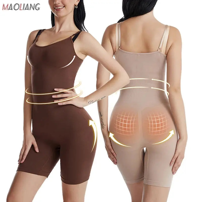 Women Bodysuit Shapewear Tummy Control Full Body Shaper Slimming Sheath Butt Lifter Push Up Thigh Slimmer Abdomen Shapers Corset - Lady T Fashions