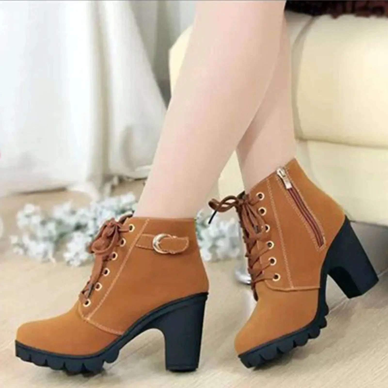 Women's Large Size Ankle Boots Autumn And Winter Cross-Strap Short Boots Gift for Christmas Birthday New Year Lady T Fashions