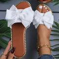 Women's Sandals Sweet Bow Summer Shoes Women Flat Sandals Inddor Outdoor Slippers Women 2025 New Sandals Summer Footwear Female Lady T Fashions