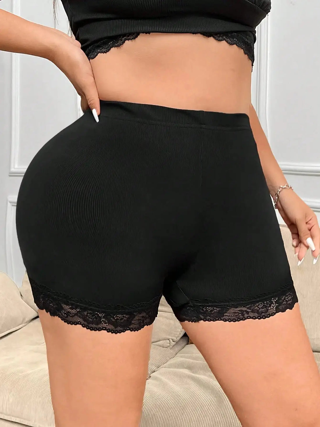 Best-selling elegant and fashionable outfit, plus-size women's clothing tight shorts for spring, summer and autumn - Lady T Fashions