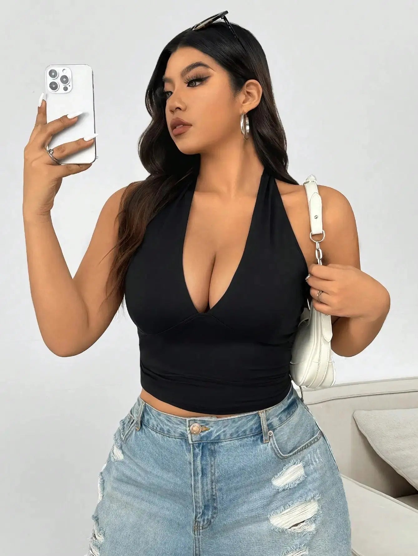 New fashion solid color plus size women's fashion sexy versatile women's clothing halter top vest - Lady T Fashions