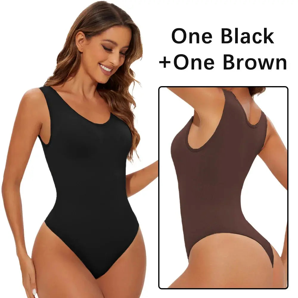Seamless Shapewear Bodysuit for Women Body Shaper Thong Body Shaping Sculpting Breast Slimming Wide Shoulder Straps Shapers New - Lady T Fashions