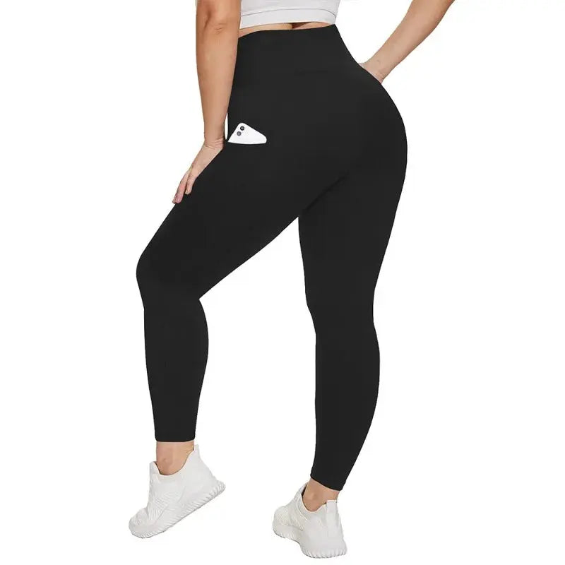 Women's High-Waisted Yoga Pants Plus Size Butt-Lifting Workout Leggings with Pockets Elastic Activewear for Gym & Running - Lady T Fashions