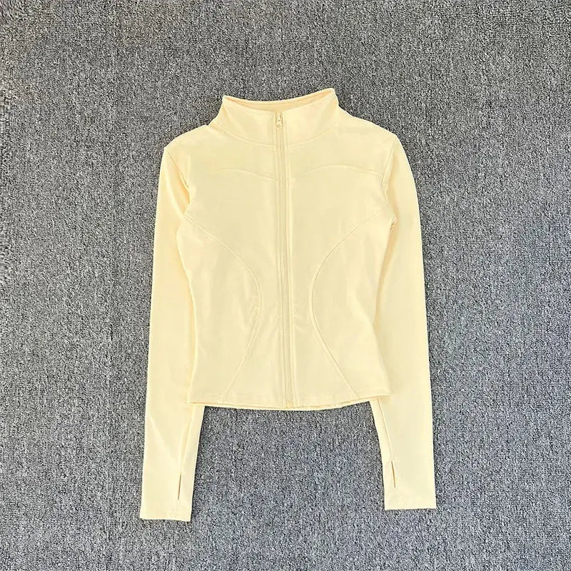 Women Sport Jacket Long Sleeve Shirt Workout Coat Gym Training Clothing Yoga Sportswear - Lady T Fashions
