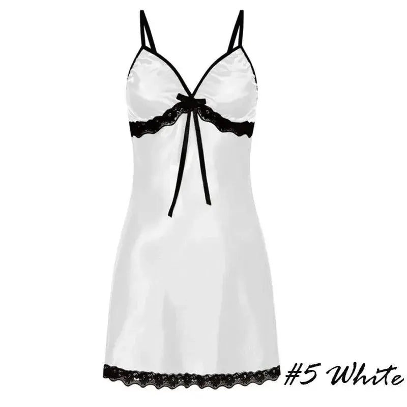 Women's Nightgown Sexy Sleepwear Silk Satin Nightwear Slip Dress Sleeveless Pajamas Sleepwear Plus Size Nightwear Comfortable - Lady T Fashions