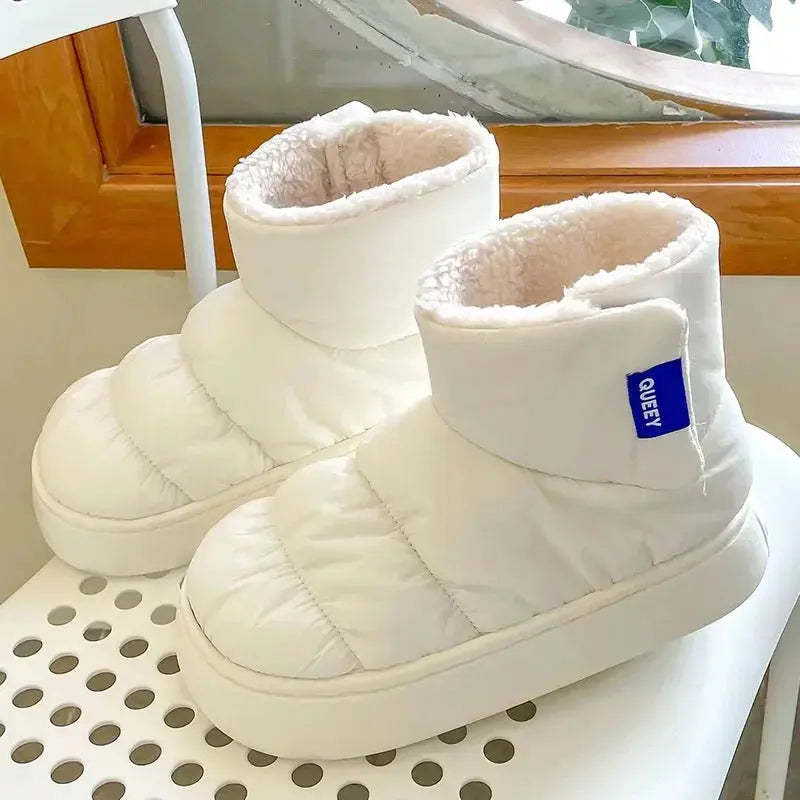 Couple Cotton Shoes Waterproof Snow Boots Plush Warm Winter Boots Comfort Home Slippers for Men Outdoor Platform Cotton Slippers Lady T Fashions