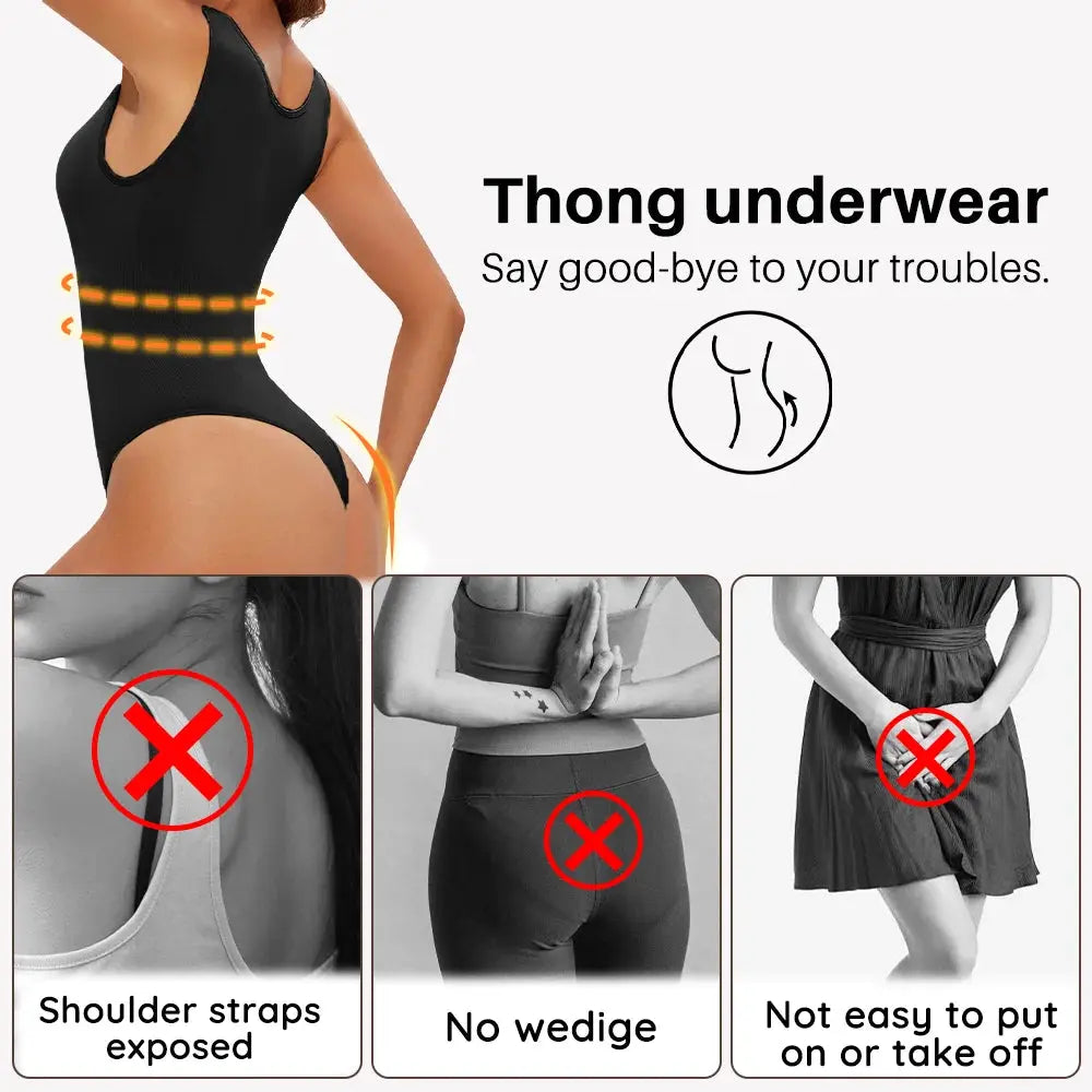 Seamless Shapewear Bodysuit for Women Body Shaper Thong Body Shaping Sculpting Breast Slimming Wide Shoulder Straps Shapers New - Lady T Fashions