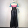 Women's Pants Wholesale Items High Waist Pu Leather Black Wide Leg Pants for Women Casual Fashion Loose Streetwear Trouser Femme Lady T Fashions