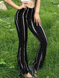 Women Pants Retro Print Flared Leggings Sexy Slim Fit Casual Pants Street Style 2025 Spring Summer Fashion Long Trousers - Lady T Fashions