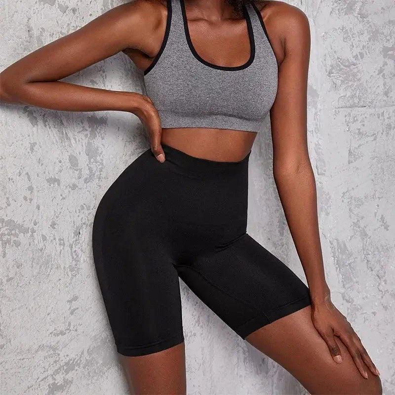 Women's tight shorts high waisted shaping women's shorts rolled buttocks lifted buttocks slim fit shorts outdoor shorts - Lady T Fashions