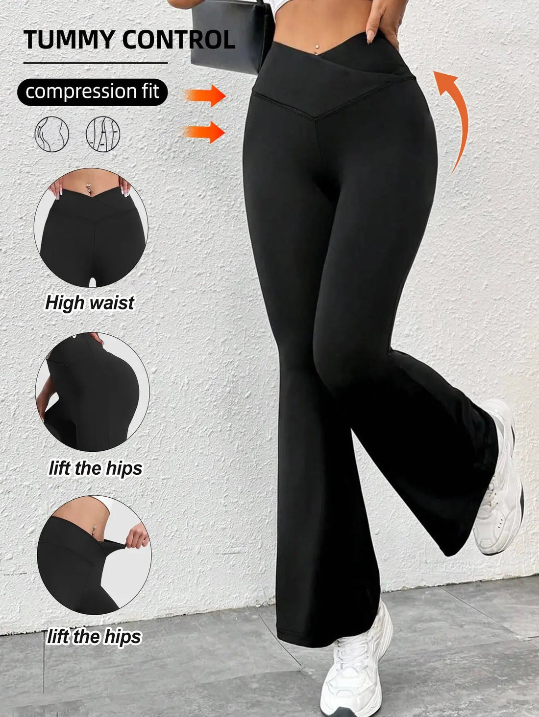 Women's Yoga Pants Summer  High Waist  Flared Trousers  Tummy Control Workout Leggings  Hot  Sales Pants for Women - Lady T Fashions