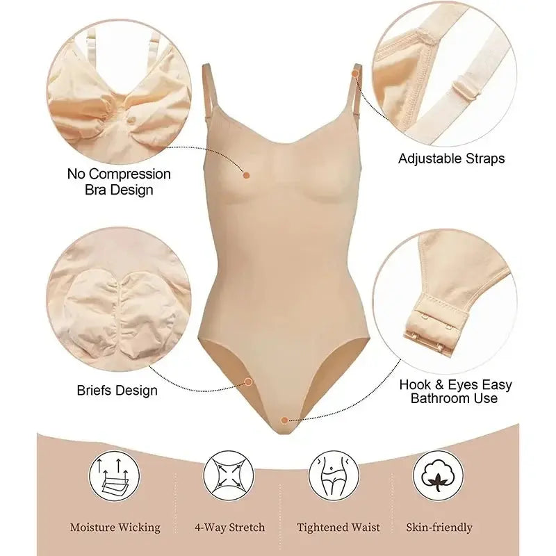 Shapewear Bodysuit Thong Fajas Colombianas Body Shaper Women Seamless Tummy Control Slimming Sheath Flat Belly for Underwear - Lady T Fashions