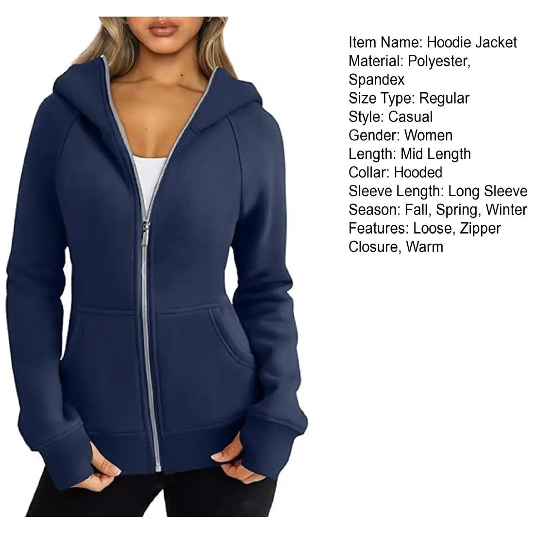 Women Oversize Hoodies Sweatshirts Pullovers Hoodie Female Patchwork Sweatshirt Autumn Warm Hoody Zipper UP Tops S-3XL - Lady T Fashions