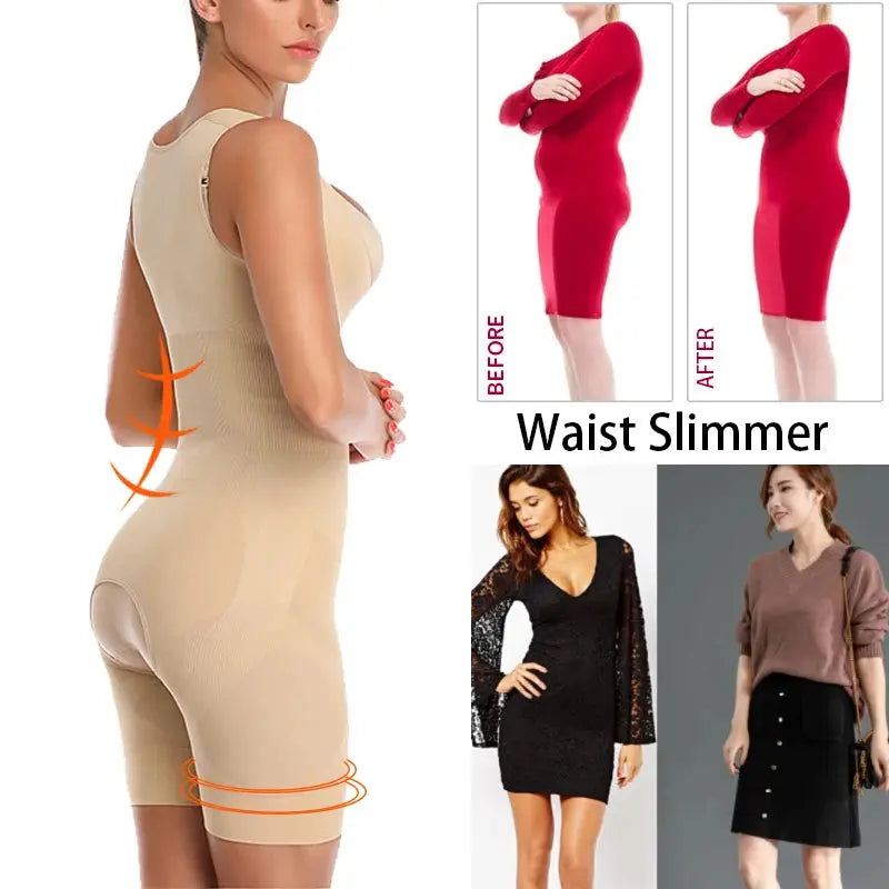 Shapewear Women Full Body Shaper Slimming Bodysuit Open Crotch Corset Waist Trainer Shaping Underwear Butt Lifter Lingerie Fajas - Lady T Fashions