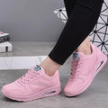 Women Fashion Sneakers Air Cushion Sports Shoes Pu Leather Blue Shoes White Pink Outdoor Walking Jogging Shoes Female Trainers - Lady T Fashions