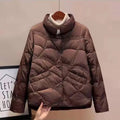Women Jacket 2025 New Autumn Winter Parkas Female Light Thin Down Cotton Coat Femme Casual Short Warm Basic Outerwear Ladies Top - Lady T Fashions