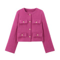 2025 New Woman Jackets Outerwears Long Sleeve Cropped Fashion Jacket for Women Button Short Coats Elegant Women's Coat - Lady T Fashions